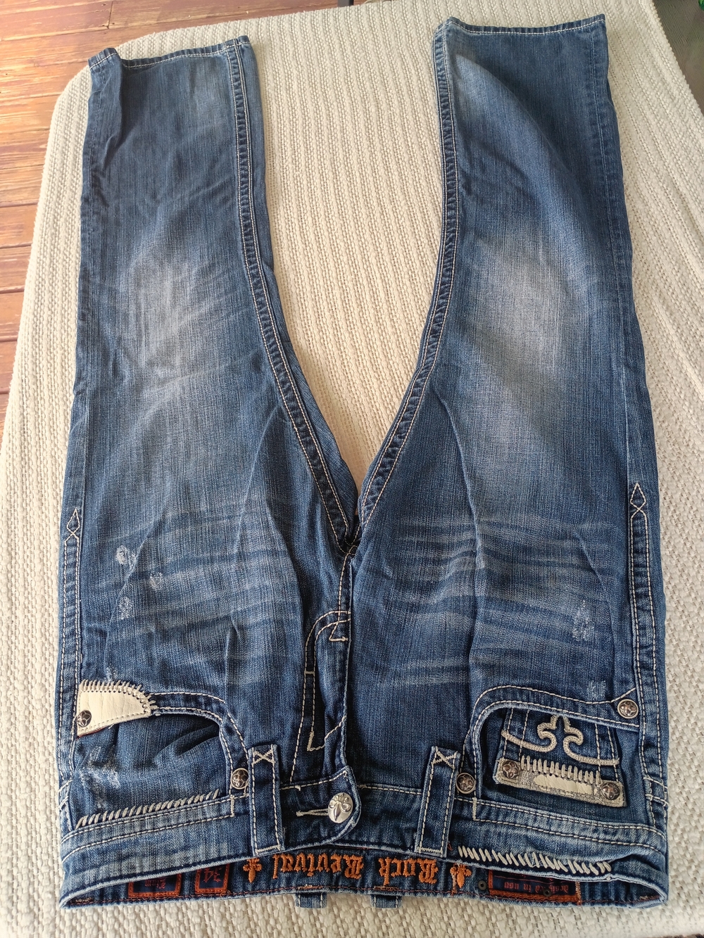 Rock Revival Men's Faded Blue Bootcut Jeans